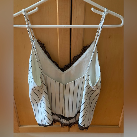 Wayf Black and White Striped Crop Camisole - Picture 2 of 9